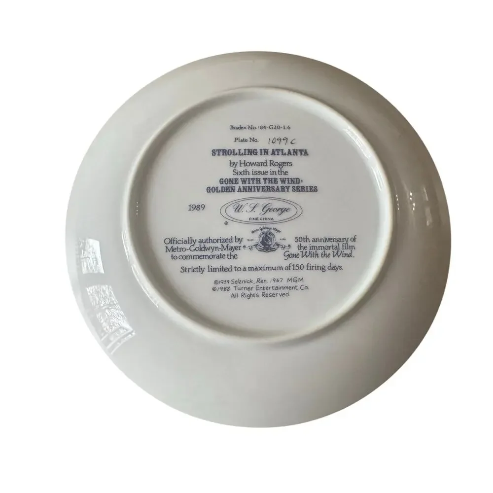 Limited ed W.S. George Collectors plate Strolling in Atlanta Gone with the wind